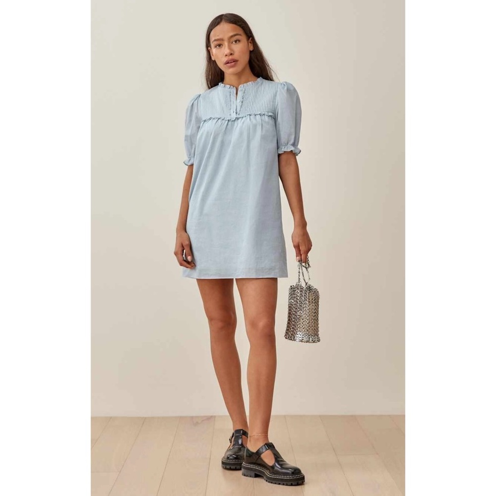 Reformation Light Blue Folly Dress *FLAWED* - Size Small - Picture 1 of 13